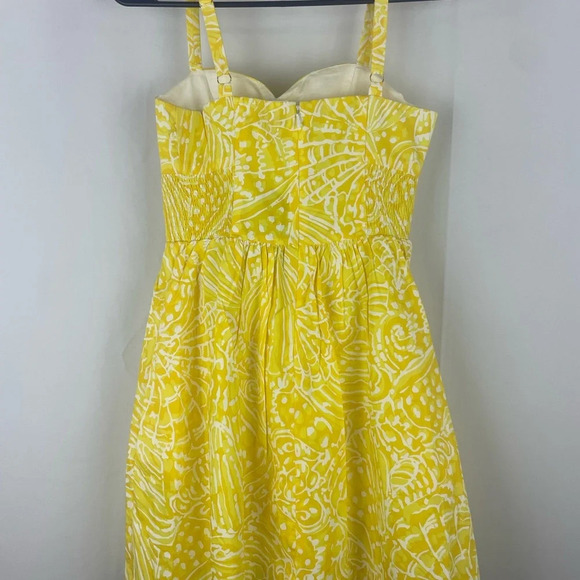 NWT Lilly Pulitzer Christine Dress Size 0 Yellow White Sunglow Fit &Flare Mini - Picture 10 of 15